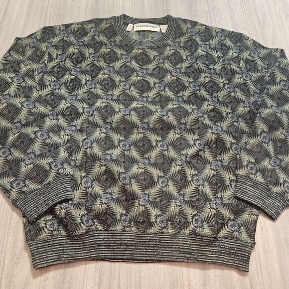 Jhane Barnes Sweatshirt Mens Large Multicolor Abstract Art Pullover Casual Dad - Picture 1 of 6